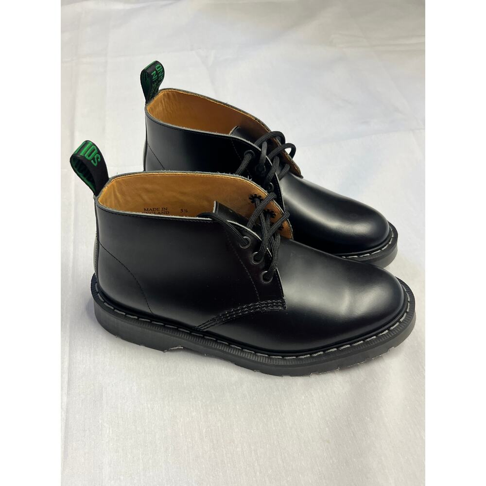 Solovair Black Leather Greasy 3 Eye Chukka Boot 5 1/2 New - Picture 2 of 7